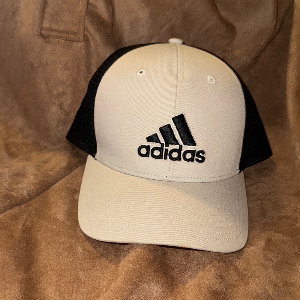 Adidas Cream and Black Mesh Cap
